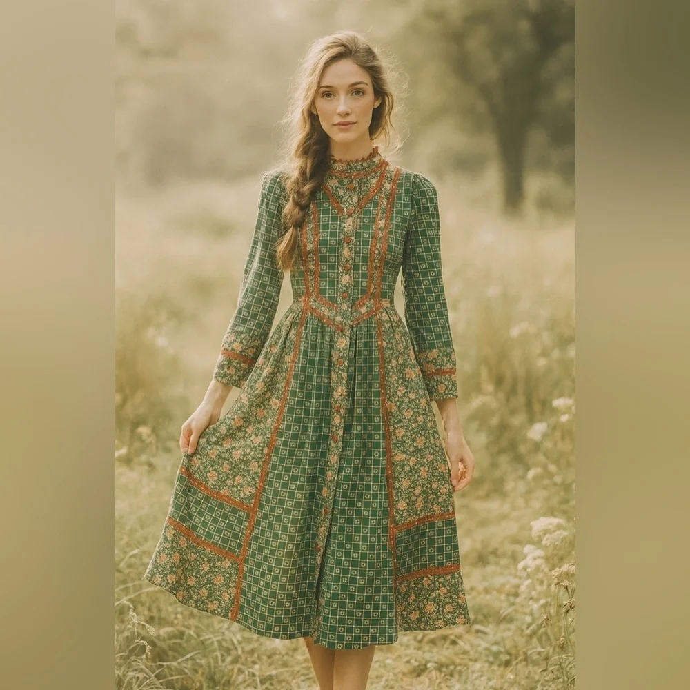 GUNNE SAX Green Floral  Prairie Dress - Picture 11 of 11